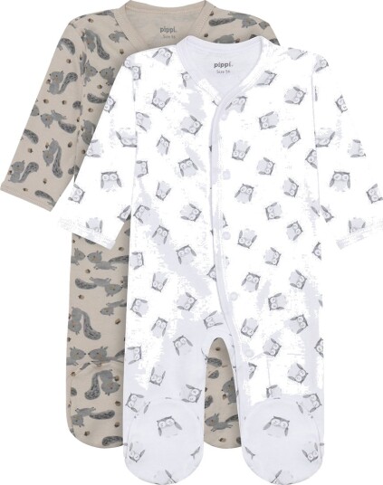 Pippi Baby Nattdrakter m. fot   2 pack   Regnværsdag   Pippi Baby   3 år (98)   Nattdrakt