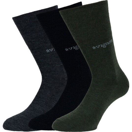 Avignon Liner Wool 3-Pack Pattern Multicolour 40-43 Avignon Liner Wool 3-Pack Pattern Multicolour 40-43
