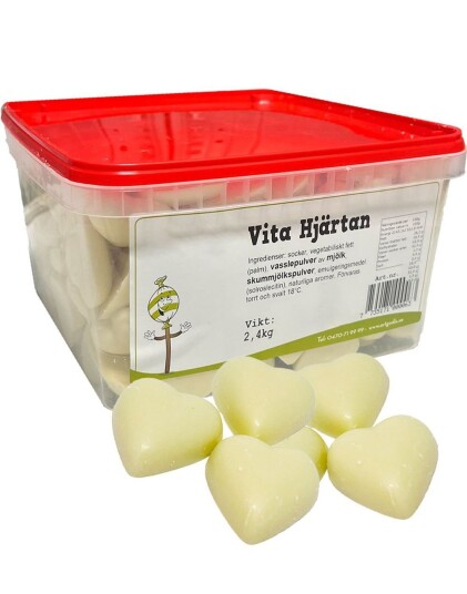 Ert Godis 24 kg Hvite Sjokoladehjerter Hvit sjokolade formet som Hjerter