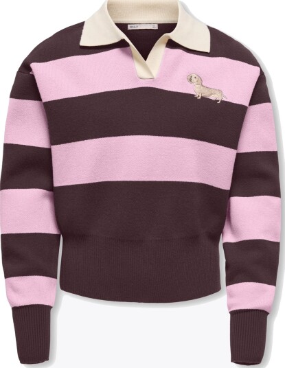 Kids Only Alvi Life Polo Long Sleeve O Neck Knit Brun 158/164