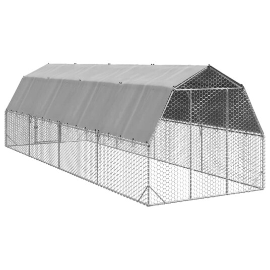 Kyllingløp Med Tak 2.5X8X2.25 M Galvanisert Stål Kyllingløp Med Tak 2.5X8X2.25 M Galvanisert Stål
