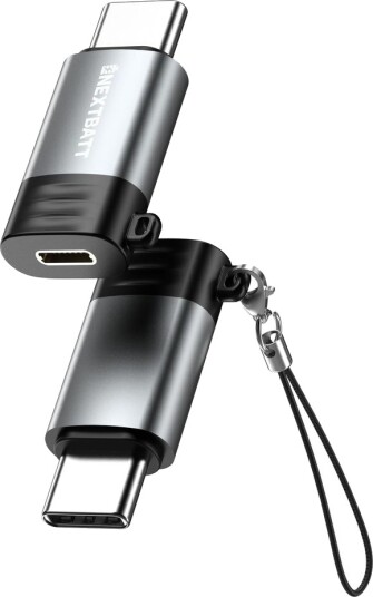 NEXTBATT Lightning hunn til USB-C 2.0 adapter - svart/grå