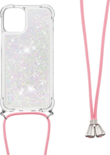 Trolsk Mobildeksel Glitter med Nakkestropp (iPhone 13) Sølv