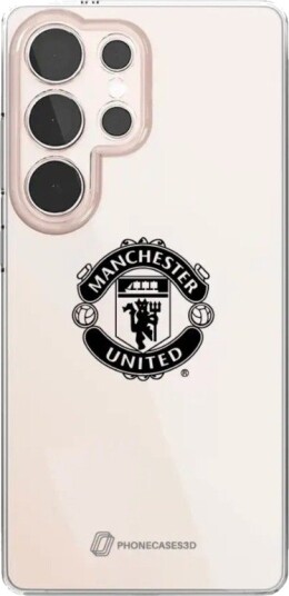 Phonecases3D Samsung Galaxy S25 Ultra Manchester United FC Clear case -mobildeksel, hvit