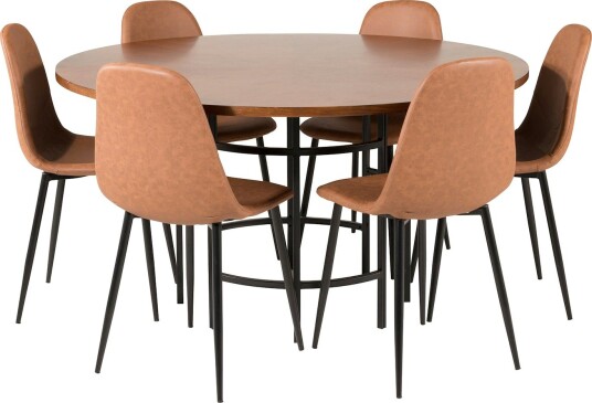 Furniture/Fashion Spisegruppe furniture/fashion Copenhagen med 6 Pobbie Kunstlær Stoler GR19251 Furniture/Fashion Spisegruppe furniture/fashion Copenhagen med 6 Pobbie Kunstlær Stoler GR19251