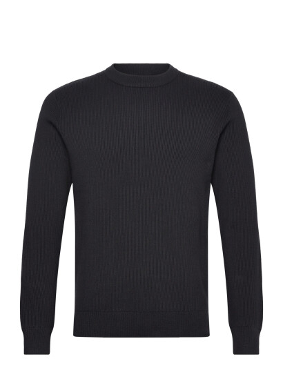 Lindbergh Rib Knitted O-Neck Knit - Black - XL Lindbergh Rib Knitted O-Neck Knit - Black - XL
