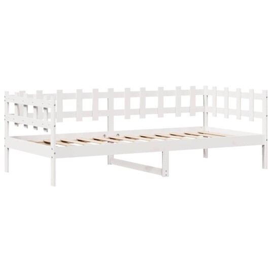 Dagseng med skuffer hvit 80x200 cm heltre furu