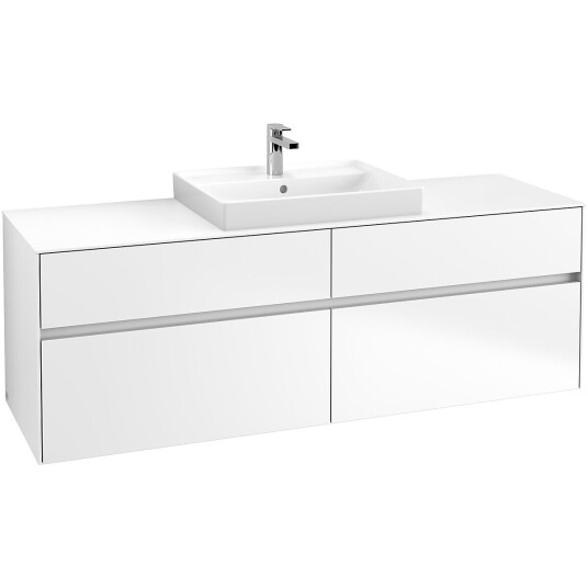 Villeroy & Boch Collaro Servantskap med 4 skuffer 160x50x54,8 cm u/lys Hvit Matt Villeroy & Boch Collaro Servantskap med 4 skuffer 160x50x54,8 cm u/lys Hvit Matt