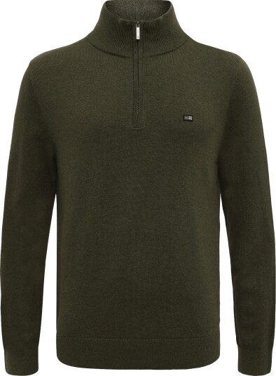Lexington Clothing Cotton Half Zip Knitted Sweater GREEN MELANGE XXL Lexington Clothing Cotton Half Zip Knitted Sweater GREEN MELANGE XXL