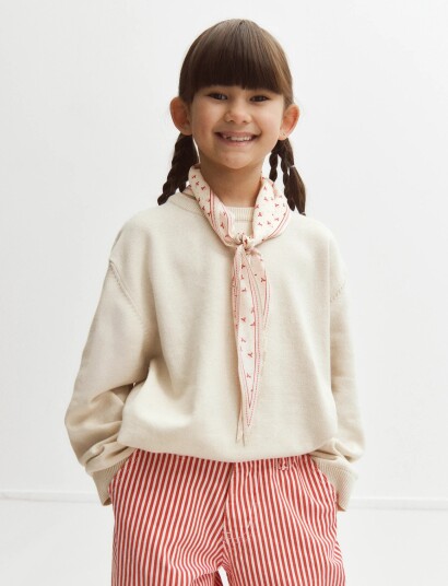 Enkel Studio O Neck Knit   Cream   164