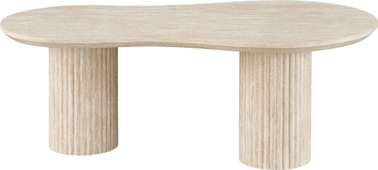 Uppveda Asymmetrisk Sofabord Travertin Utseende 130x70 cm - Beige