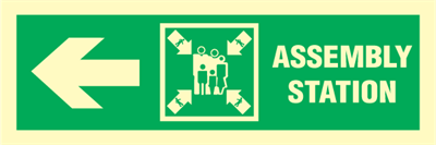 Jo Safety Assembly station arrow left IMO direction exit sign 100052