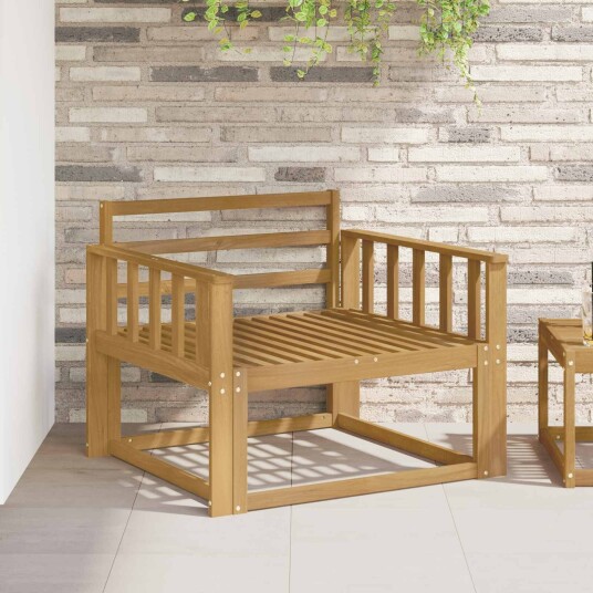vidaXL Ute Midt Sofa Solid akasietre Hvit