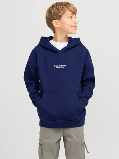 Jack and Jones Junior Vesterbro Sweat Hood Junior Blå 164