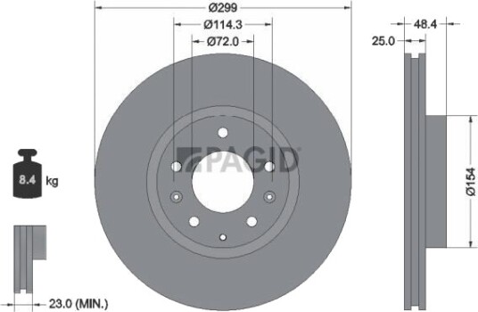 PAGID 54807NC Bremseskive PAGID 54807NC Bremseskive