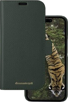 Dbramante1928 New York Lommeboketuier i Fullnarvet Lær Grønn for iPhone 15 Pro