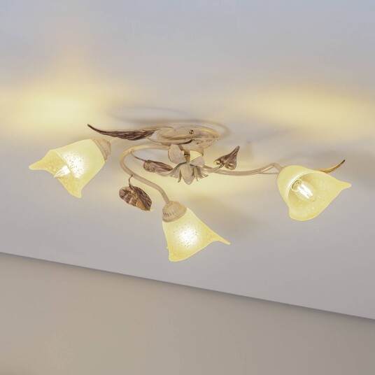 ONLI Taklampe Vanda 3 lyskilder elfenbein