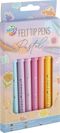 Moxy Pastell Tusjer 8 Farger