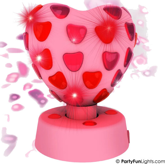 Party Fun Lights - Heart disco lamp - Pink - Ø:15.5cm