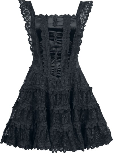 Sinister Gothic Goth Kort kjole Gotisk Kjole XS til XXL Damer svart