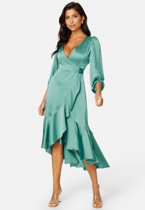 Bubbleroom Occasion Gilda Wrap Dress Petrol-green XS