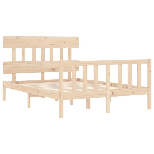 vidaXL Sengeramme med hodegavl 4FT6 double heltre 8720845984816