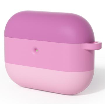 AirPods Pro 3 Gradient støtsikkert silikonetui med karabinkrok   Rosa