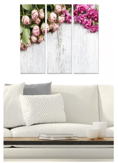 Canvasbilde Floral 3 pk flerfarget 22x05 cm