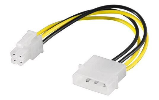 Pro Strømadapter 4-pinners Molex til P4 16 cm Pro Strømadapter 4-pinners Molex til P4 16 cm