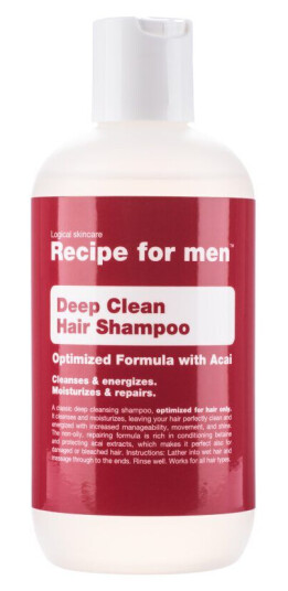 Recipe For Men 250ml Dyprensende Sjampo for Herre med Fuktighetsgivende Egenskaper