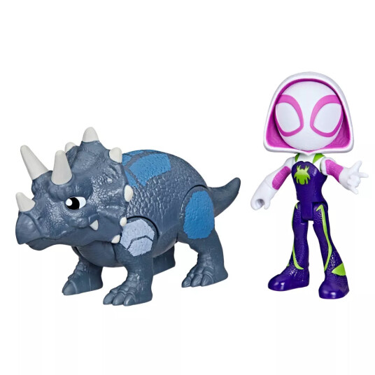Marvel Spidey Dino-Webs Figursett - Ghost-Spider og Rhino Dino