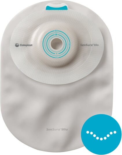 Mitac Coloplast SenSura Mio Convex Soft 1 delt lukket pose 165130 Kleberkobling hullstørrelse 35 50 mm maxi 10 stk.