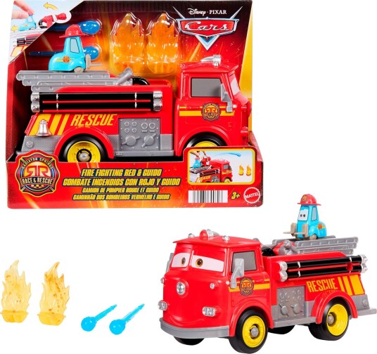 Biler Cars Hero Cars 2025 R&R Firefighting Red & Guido - Red - ONE SIZE Biler Cars Hero Cars 2025 R&R Firefighting Red & Guido - Red - ONE SIZE