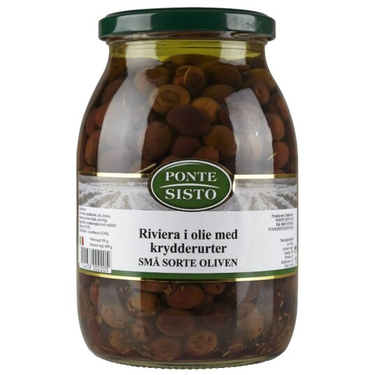 Oliven Sort Riviera i Olie/krydderurter 950 g Oliven Sort Riviera i Olie/krydderurter 950 g
