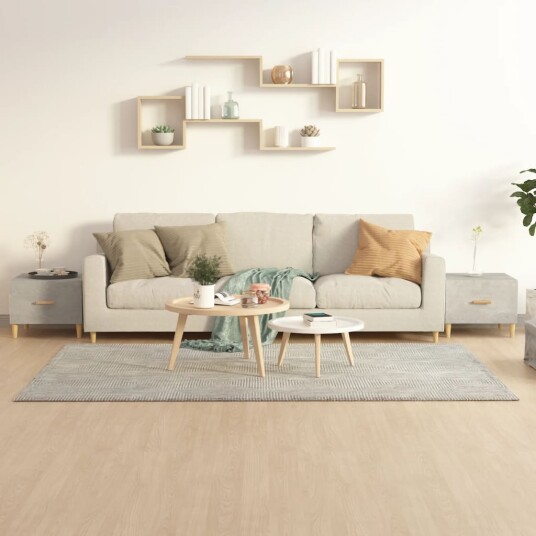 vidaXL Salongbord 2 stk betonggrå 50x50x40 cm konstruert tre vidaXL Salongbord 2 stk betonggrå 50x50x40 cm konstruert tre