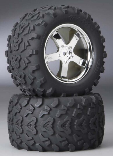Traxxas 4973R 3.8" Tires On Hurricane Chrome T-Maxx 3.3 2 Traxxas 4973R 3.8" Tires On Hurricane Chrome T-Maxx 3.3 2