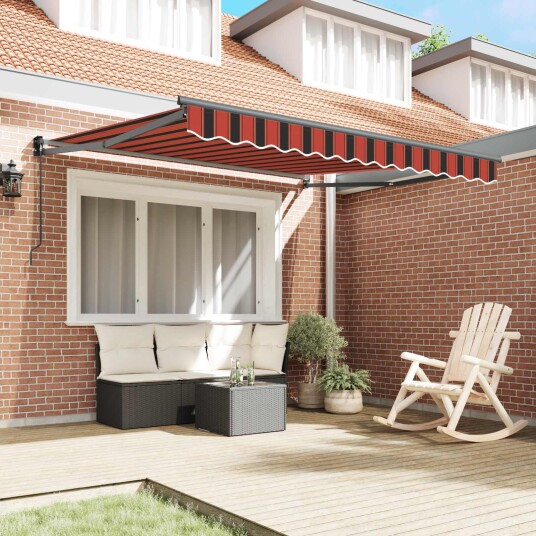 vidaXL manuell uttrekkbar markise oransje og brun 300x250 cm