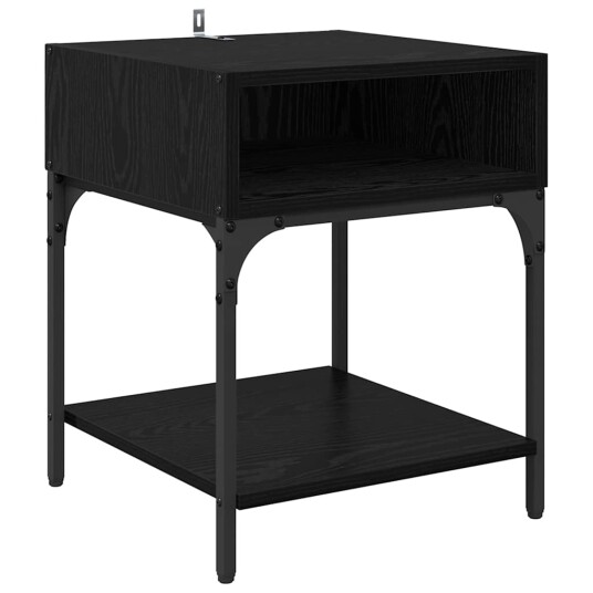  Nattbord 2 pcs Svart eik 40 x 40 x 50 cm Konstruert tre