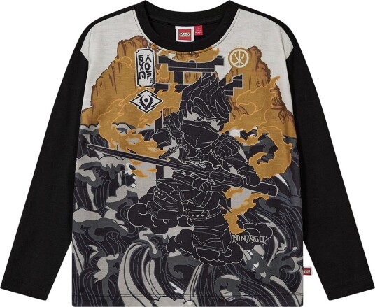 LEGO® Ninjago Genser   LWTaj 718   Svart m. Trykk   LEGO® Wear   7 år (122)   Genser Beige Brun Gul
