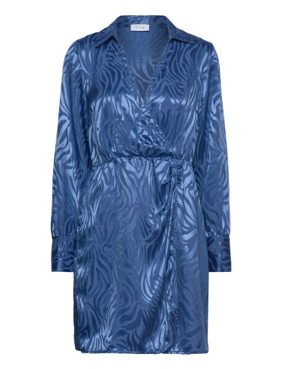Vila Visatabu L/S Shirt Wrap Dress / B Blue 38