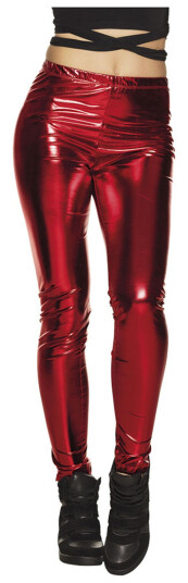 Folat BV Leggings Metallic Rød - Small/Medium