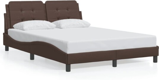 Sengeramme med hodegavl brun 140x200 cm kunstlær 8721012346697