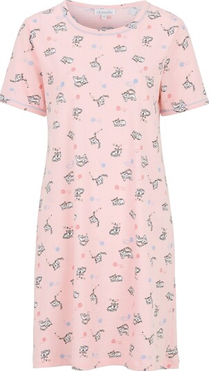 Damella Nattkjole Short Sleeve Rosa