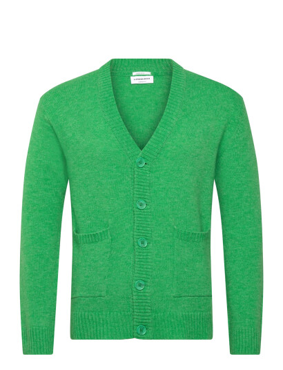 Lindbergh Lambswool  Button Cardigan - Green - XXL