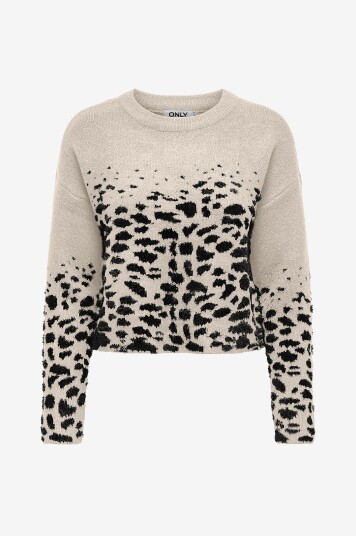 Only Carmakoma Genser carAnni LS O neck JQ Knt Beige