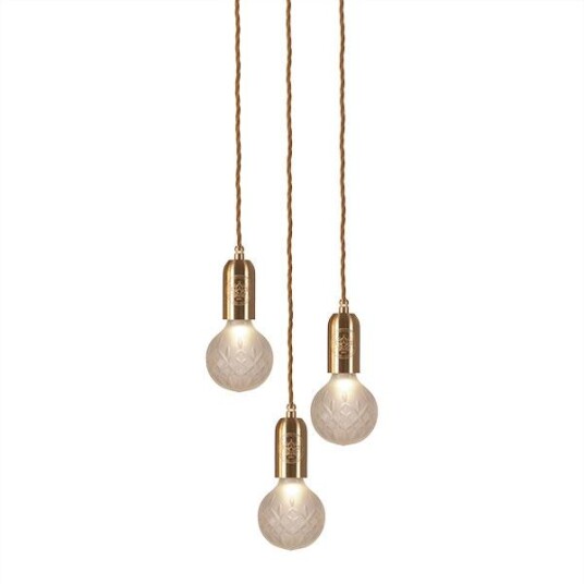 Lee Broom Crystal Bulb Taklampe 3 Stk Matt/Messing Lee Broom Crystal Bulb Taklampe 3 Stk Matt/Messing