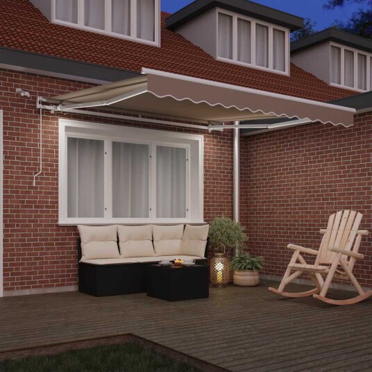 Innvendbar Markise Beige 300 x 250 cm Polyester og Metall