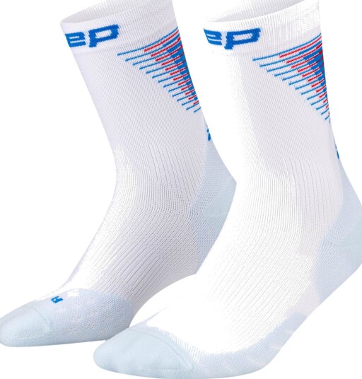 CEP Core Run Edt. Halo Socks Mid Cut   WHITE/BLUE   V