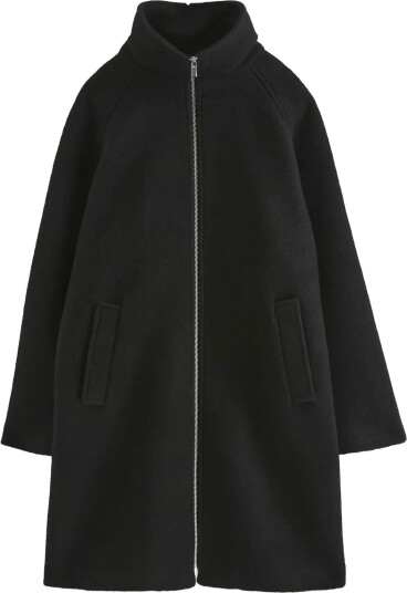 Lindex Coat In Wool Blend Black M