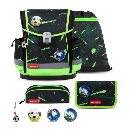 Belmil Neon Sports Skolesekk med 5 deler Classy Plus Belmil Neon Sports Skolesekk med 5 deler Classy Plus